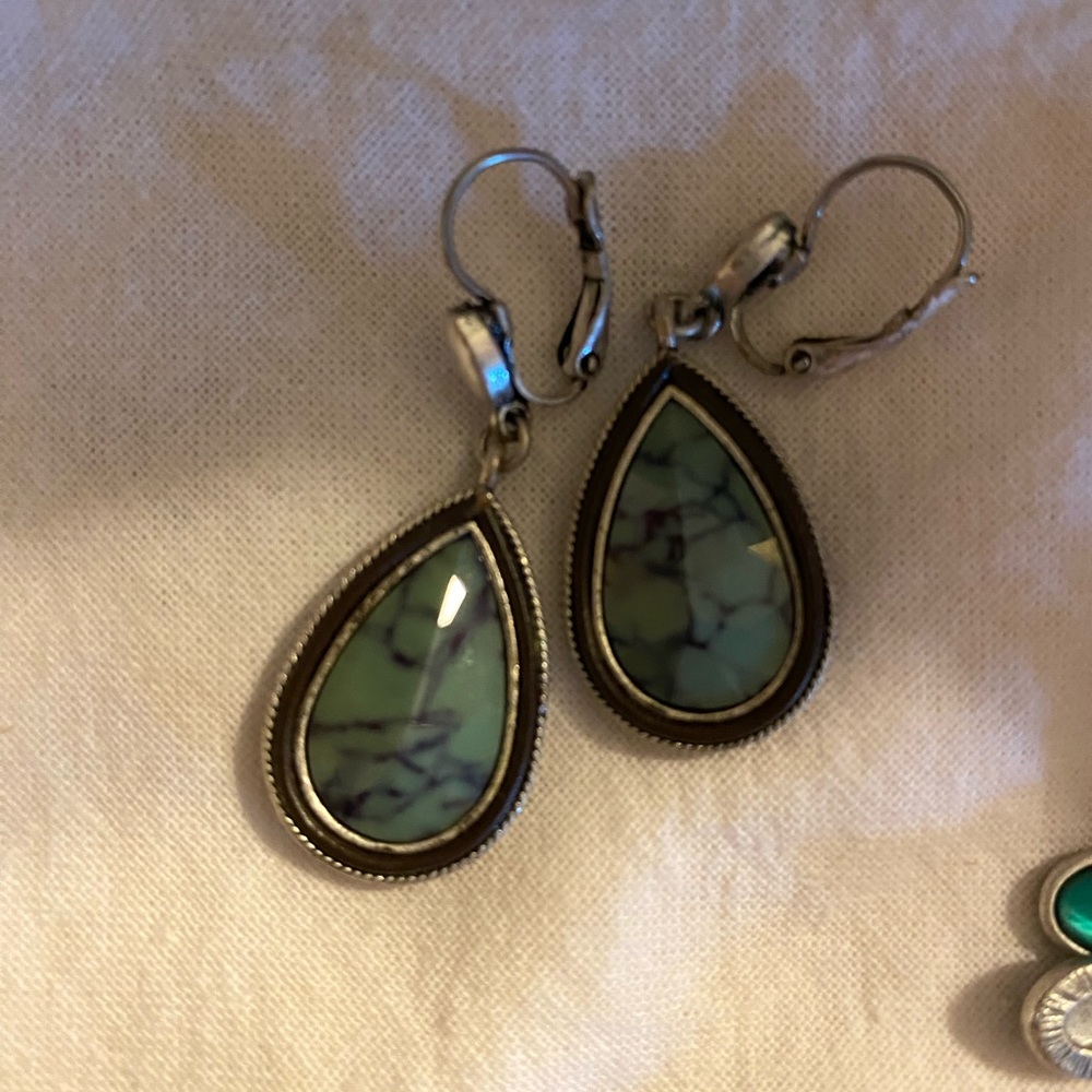 Faux Turquoise Dangle Earrings